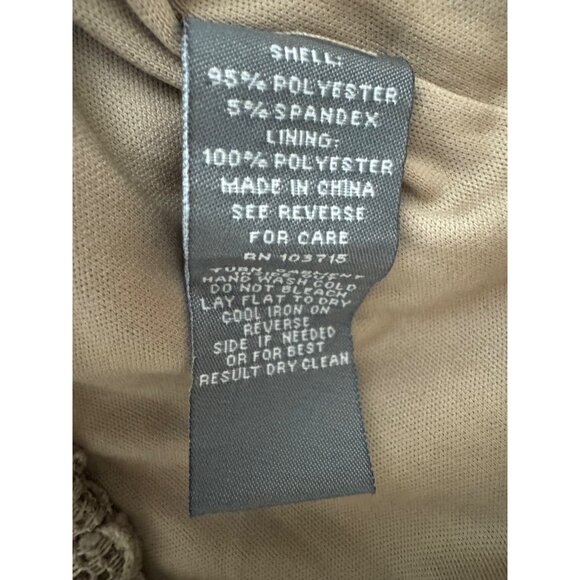 Beige Tan Knit Lace Shift Dress Bell Sleeves Size 24W 3X Plus Fall Evening Party - Picture 6 of 8